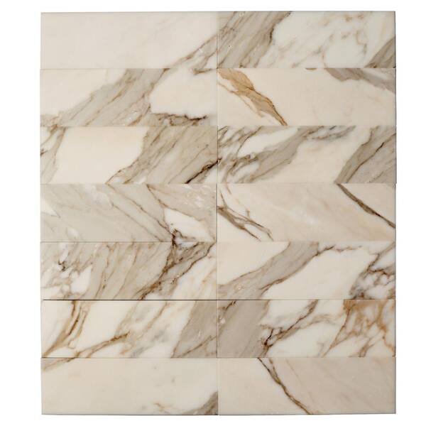 その他 APOLLO MARBLE COLOR Apollo Tile White 4 in. x 5 in. Polished Marble Subway Tile