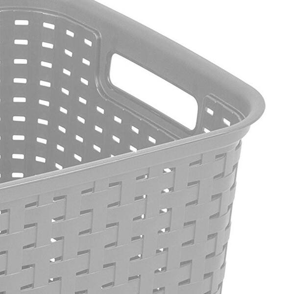 Sterilite 12736A06 Tall Weave Basket Case of 6 Cement 