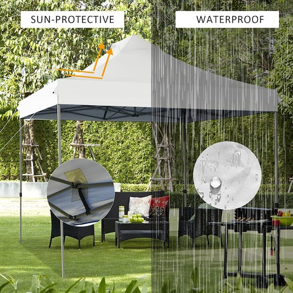 Costway 10 ft. x 10 ft. White Pop-Up Canopy GHMHSKU00505