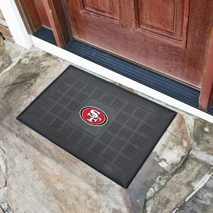 NFL San Francisco 49ers Black 19 in. x 30 in. Vinyl Outdoor Door Mat