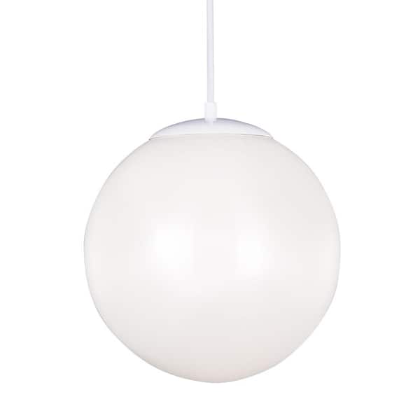 Generation Lighting Hanging Globe 1-Light White Pendant with LED Bulb