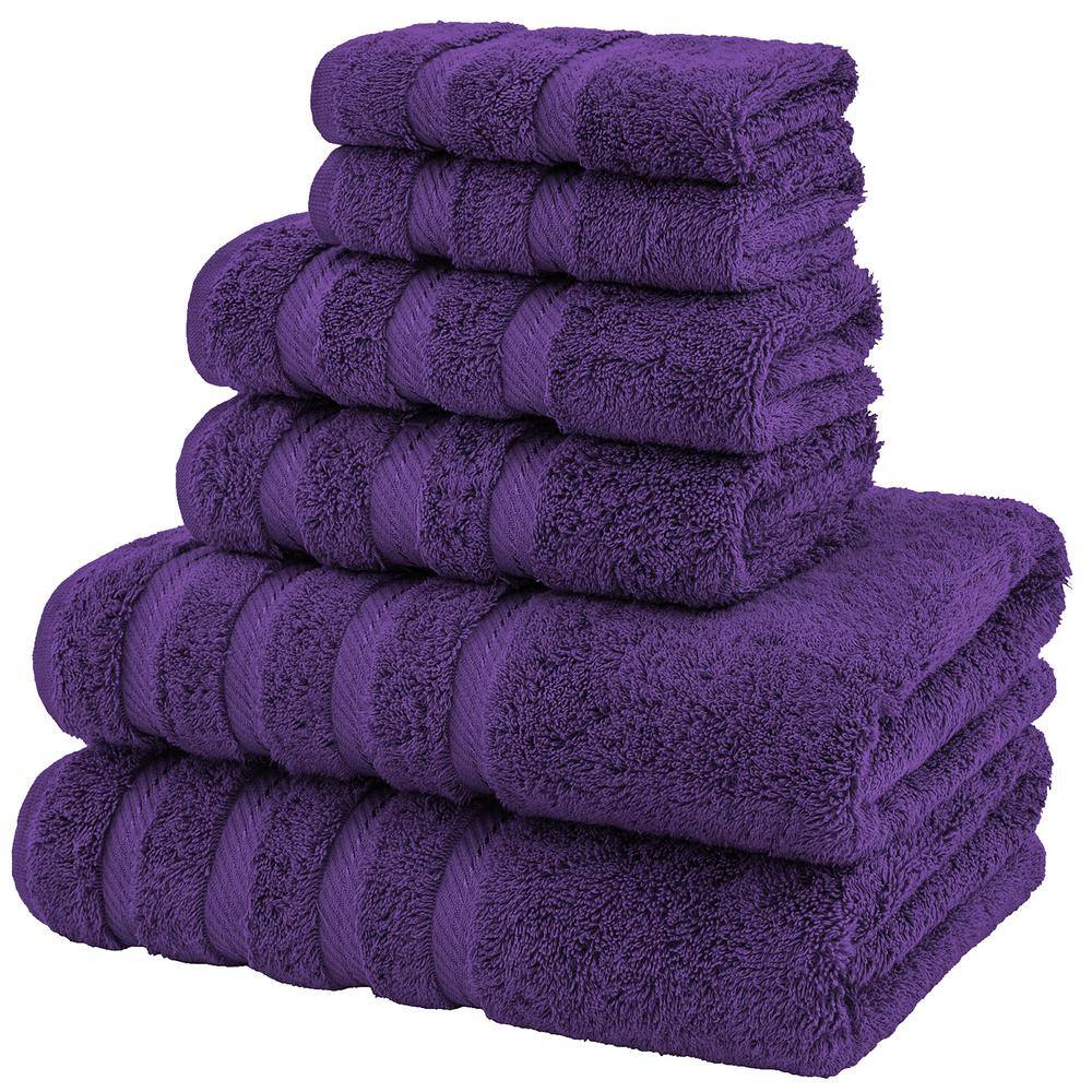 Luxury Purple Turkish Cotton 6-Piece Towel Set