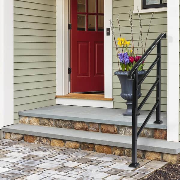 Karl home 38.3 in. H x 37.8 in. W Black Iron Stair Railing Kit