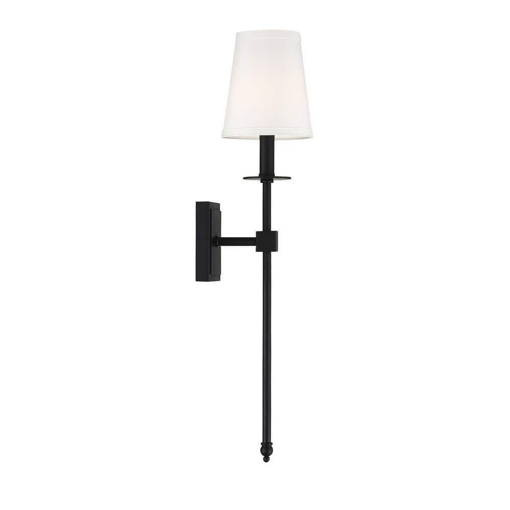 Monroe Transitional 24" Matte Black Outdoor Wall Sconce