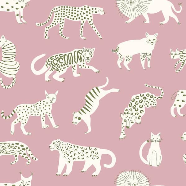NuWallpaper Pink Kitty Kitty Peel and Stick Wallpaper