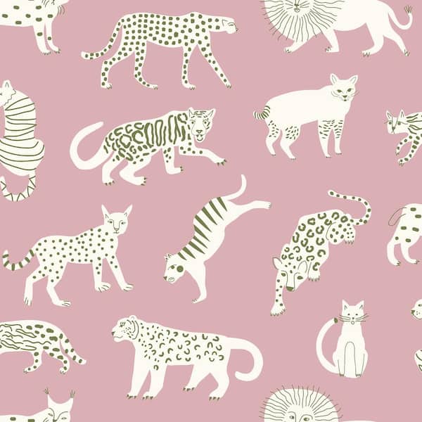 Pink Kitty Kitty Peel and Stick Wallpaper