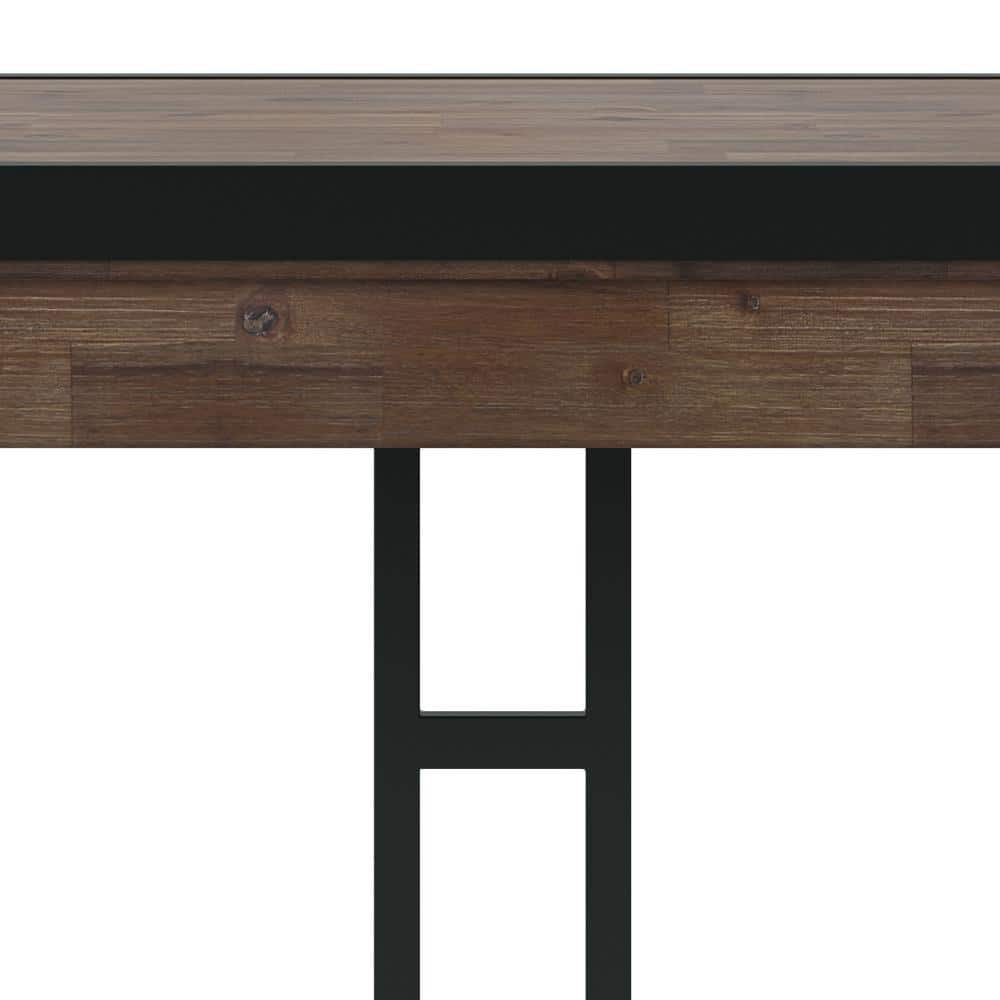 Erina Compact Rustic Natural Aged Brown Acacia Desk with Drawers