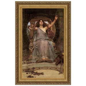 Circe Offering the Cup to Ulysses by John William Waterhouse Framed Fantasy Oil Painting Art Print 21.25 in. x 15.75 in.
