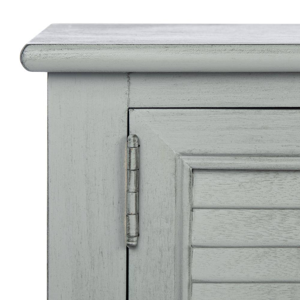 Distressed Gray Wood and Metal Hallway Table with Storage