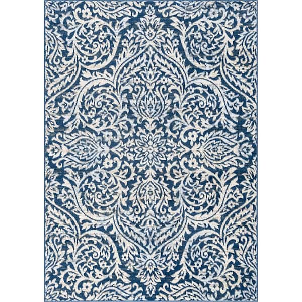 Tayse Rugs Madison Oriental Dark Blue 4 ft. x 6 ft. Indoor Area Rug