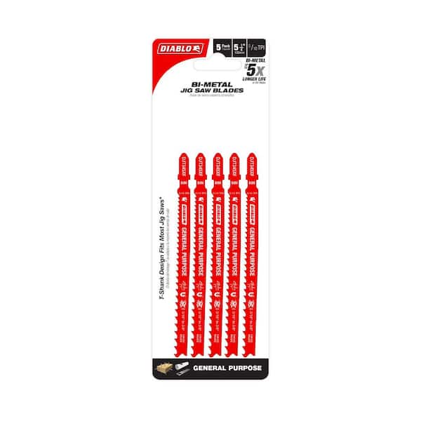 5-1/4 in. x 20 TPI General Purpose Bi-Metal Jigsaw Blade (5-Pack) 5-1/4 in. x 20 TPI General Purpose Bi-Metal Jigsaw Blade (5-Pack)