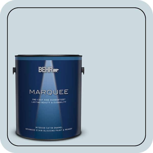BEHR MARQUEE 1 gal. #MQ3-53 Sky Light View One-Coat Hide Satin Enamel Interior Paint & Primer