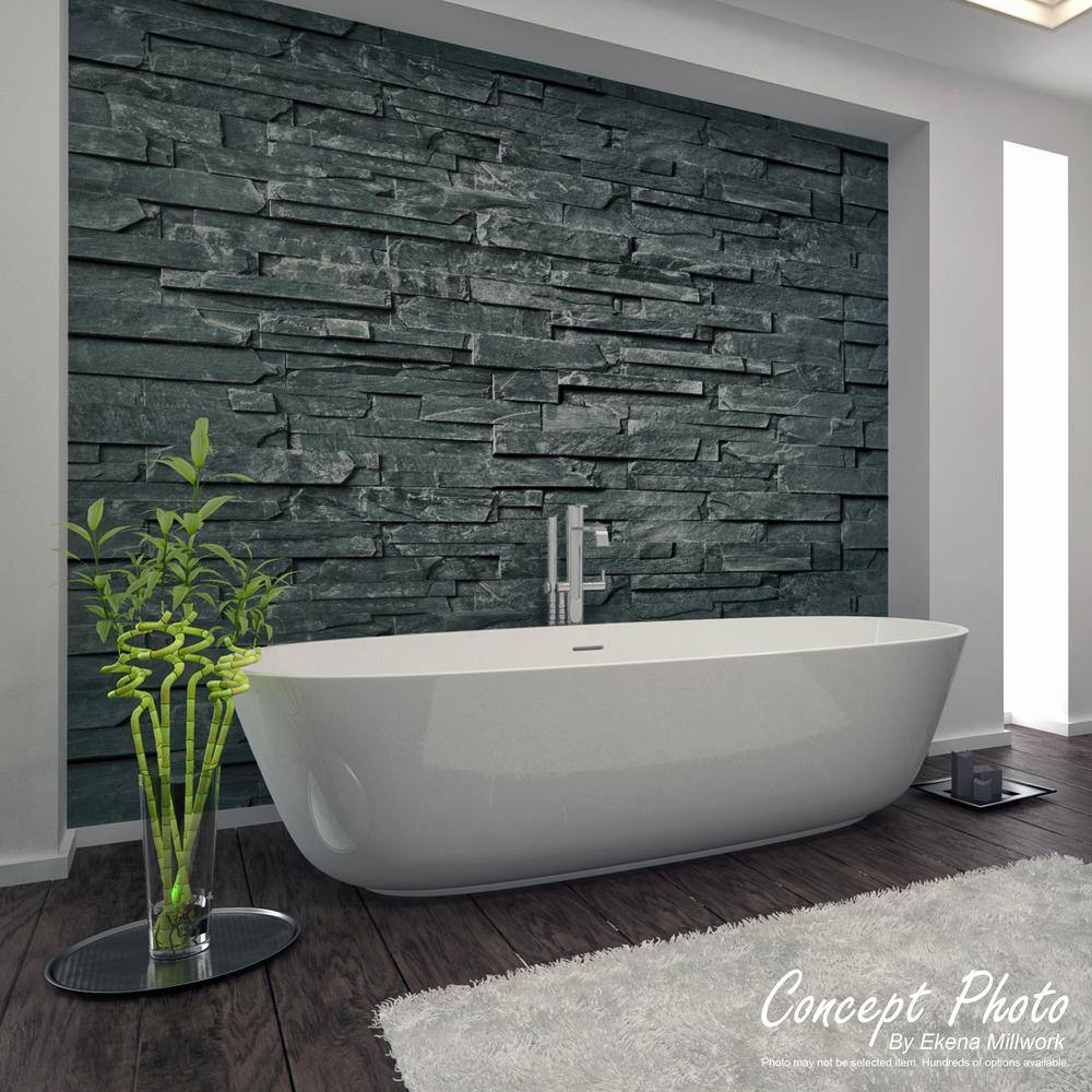 Slate Gray Faux Stone Siding Corner Panel, 3" x 48"