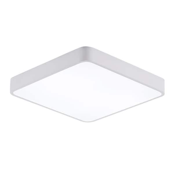 DEWDROP 11.8 in. 24-Watt Square LED Ceiling Light Cool White Flush Mount Close to Ceiling Light for Kitchen Bathroom