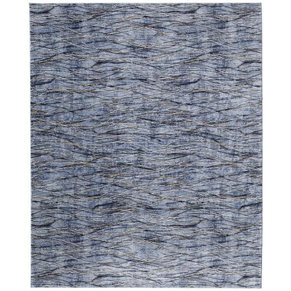 HomeRoots Blue, Ivory, Tan 8 ft. x 10 ft. Abstract Area Rug