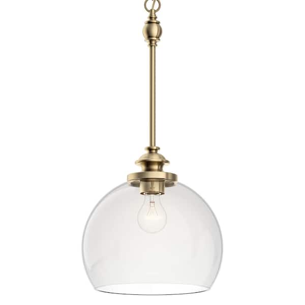 Lecelles 1-Light Classic Bronze Traditional Globe Kitchen Pendant Hanging Light with Clear Glass Shade