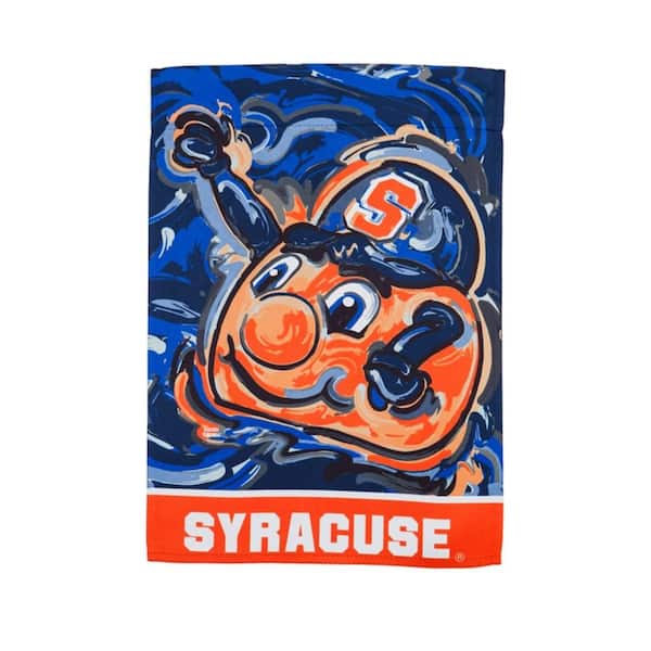 Evergreen 12.5 in. x 18 in. Syracuse University Justin Patten Artwork Mascot Garden Flag