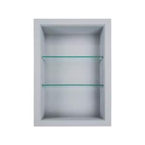 3.5 in. x 15.5 in. x 19.5 in. Dereka Primed Gray Wood Recessed Wall Niche