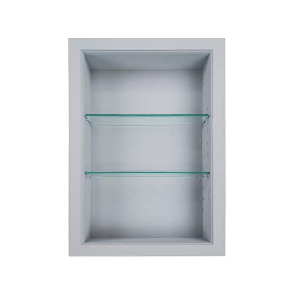 WG Wood Products 3.5 in. x 15.5 in. x 19.5 in. Dereka Primed Gray Wood Recessed Wall Niche