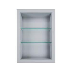 3.5 in. x 15.5 in. x 29.5 in. Dereka Primed Gray Wood Recessed Wall Niche