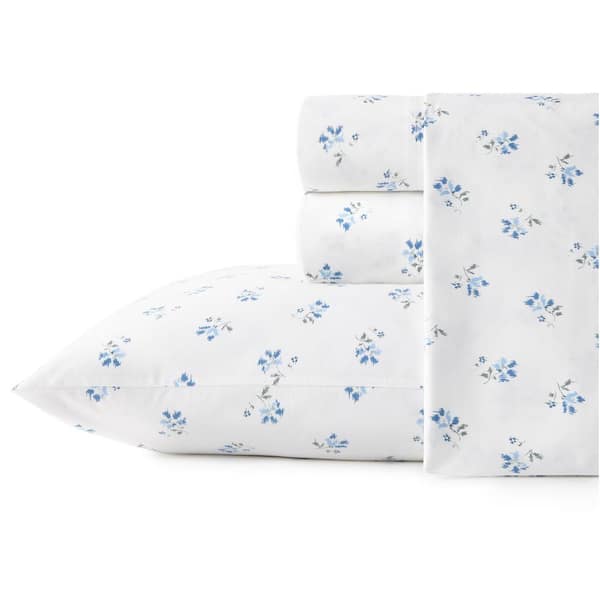 Stone Cottage Sketchy Ditsy 3-Piece Green Floral Cotton Twin Sheet