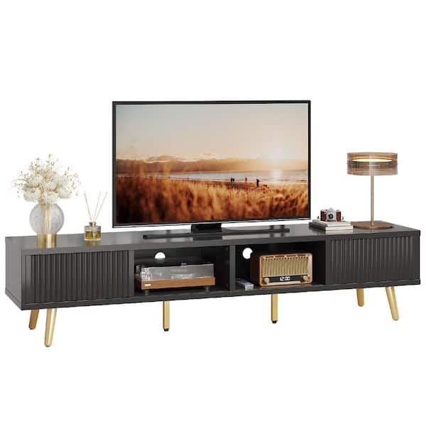 Bestier 71 in. Glossy Black TV Stand Fits TV Up to 75 in Bestier 71 in. Glossy Black TV Stand Fits TV Up to 75 in