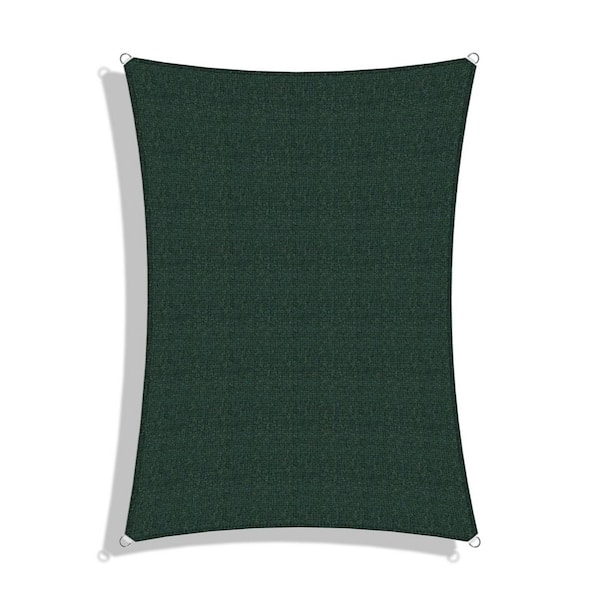 ECOOPTS 8 ft. x 12 ft. HDPE Sun Shade Sail Rectangle Canopy Shades for Outdoor Patio Pergola, Blockage 95% UV Resistant, Green