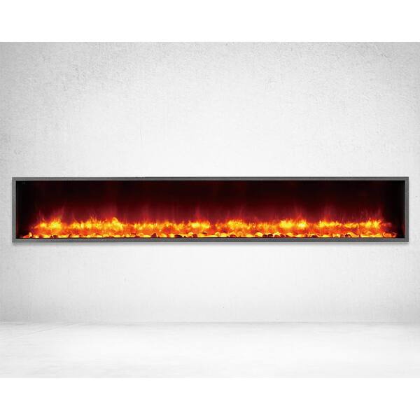 Dynasty Fireplaces 79 in. Built-in LED Electric Fireplace in Black Matt