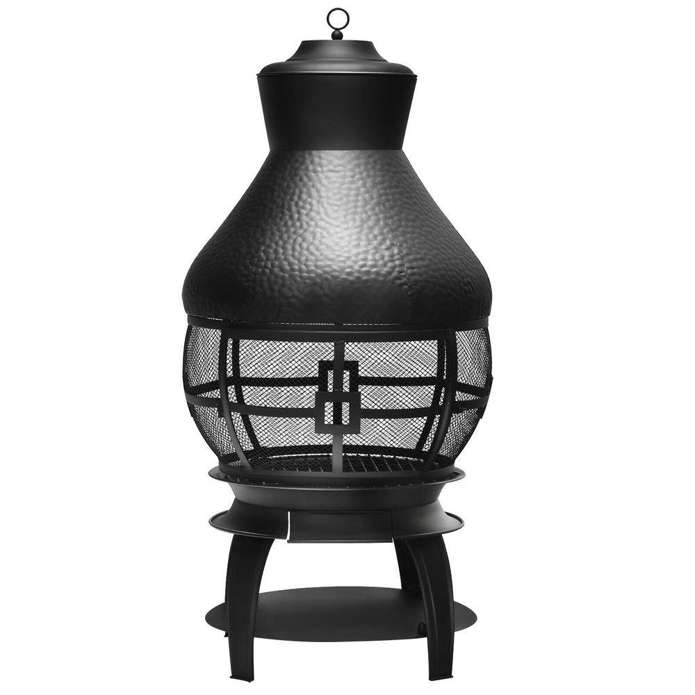 ANGELES HOME Patio Wood Burning Chimenea Fireplace 8CK70OP670 The