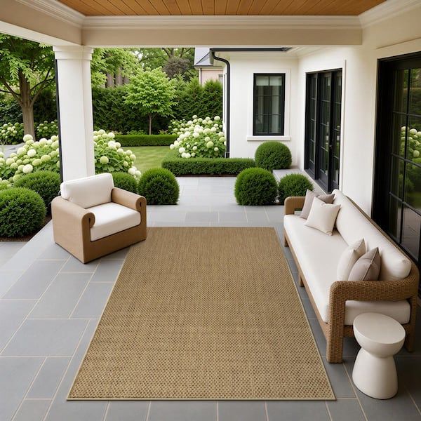 Courtyard Jute 5 ft. x 7 ft. All-Over Design Contemporary Area Rug
