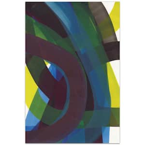 48 in. x 32 in. "Pigment Play II" Unframed Floating Tempered Glass Panel Abstract Art Print Wall Art