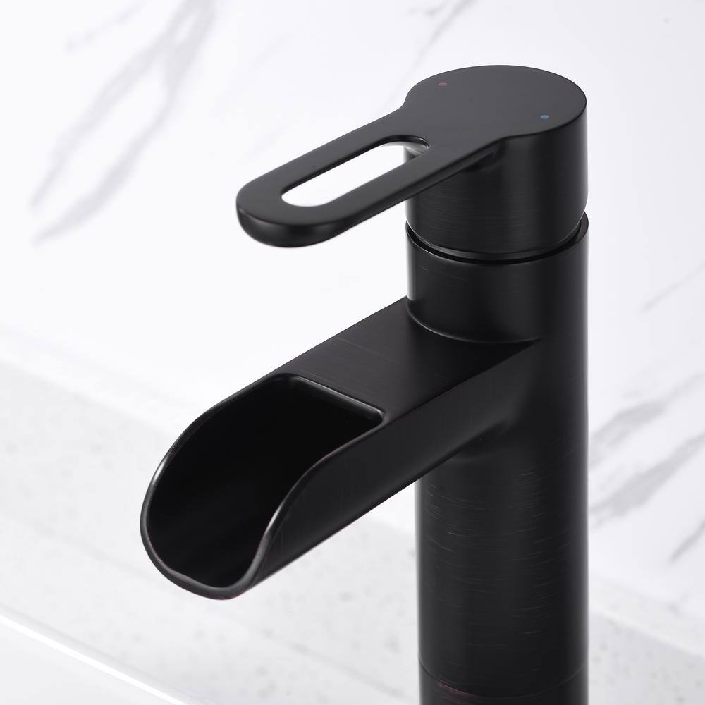 Oil Rubbed Bronze Single Handle Vessel Sink Faucet with Drain Assembly
