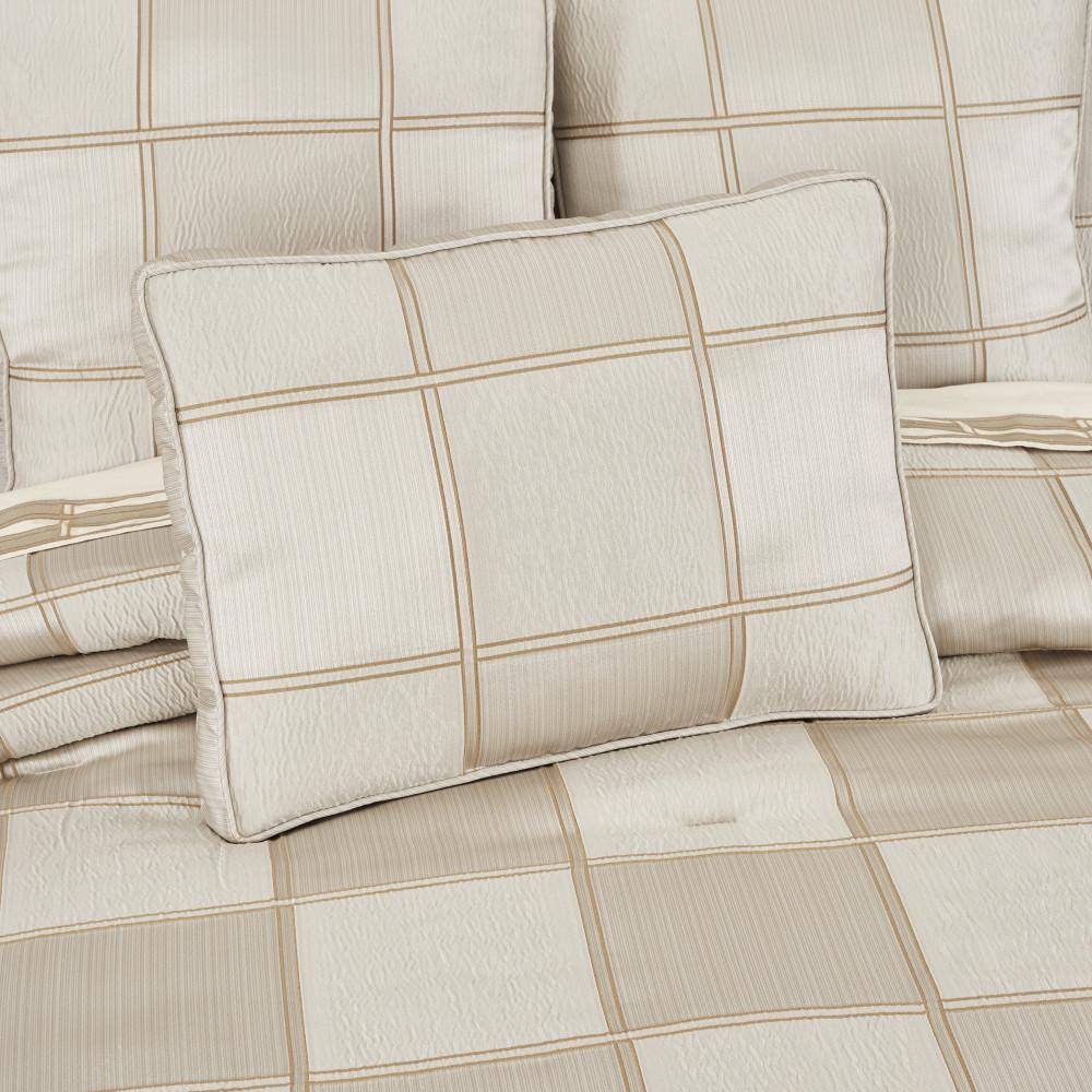 Ivory Satin Geometric Boudoir Decorative Throw Pillow