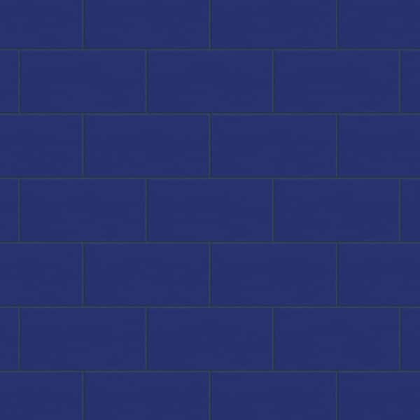 Piscina Brick Cobalt Glossy 4-3/4 in. x 9-5/8 in. Porcelain Floor and Wall Take Home Tile Sample