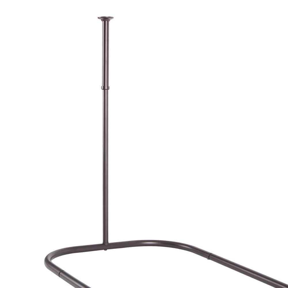 Oil Rubbed Bronze D-Shaped Ceiling Mounted Shower Curtain Rod Set