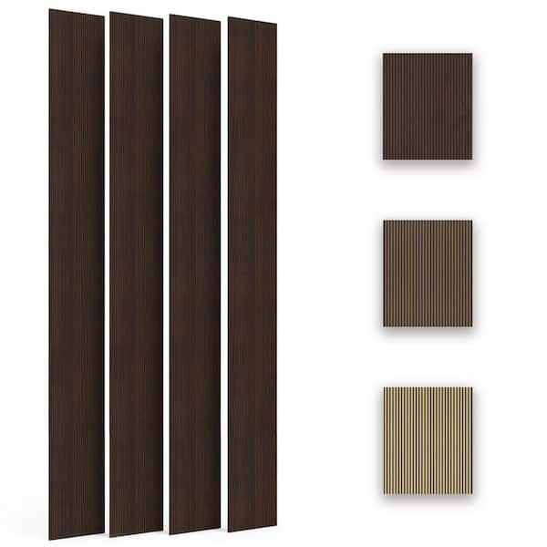 0.39 in. x 1 ft. x 8.5 ft. Brown WPC 3D Vinyl Wall Paneling for Interior Wall Decor (4-Pack)