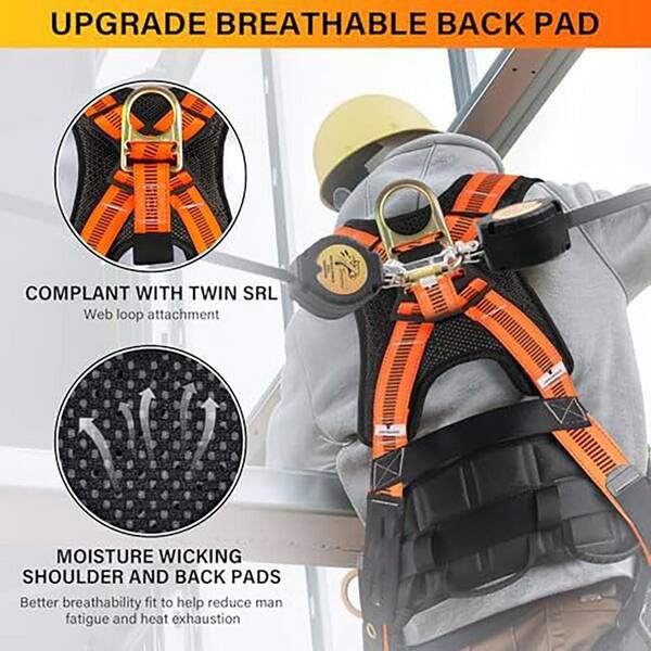 4000lb Full Body Safety Harness Ergonomic Pad Construction