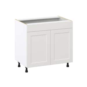 Littleton 36 in. W x 24 in. D x 34.5 in. H Painted Gray Shaker Assembled Sink Base Kitchen Cabinet with False Front