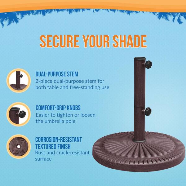 Island Umbrella 66 lb. Weather-Resistant Patio Umbrella Base in Bronze Resin NU5406