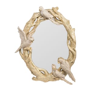 3.1 in. W x 21.7 in. H Polyresin Frame Gold Wall Mirror
