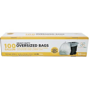 67 in. W x 79 in. H. 100 Gal. 1.3 mil Clear Trash Bags (10-Count)