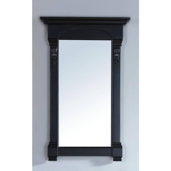 Antique Black Rectangular Wood Framed Mirror