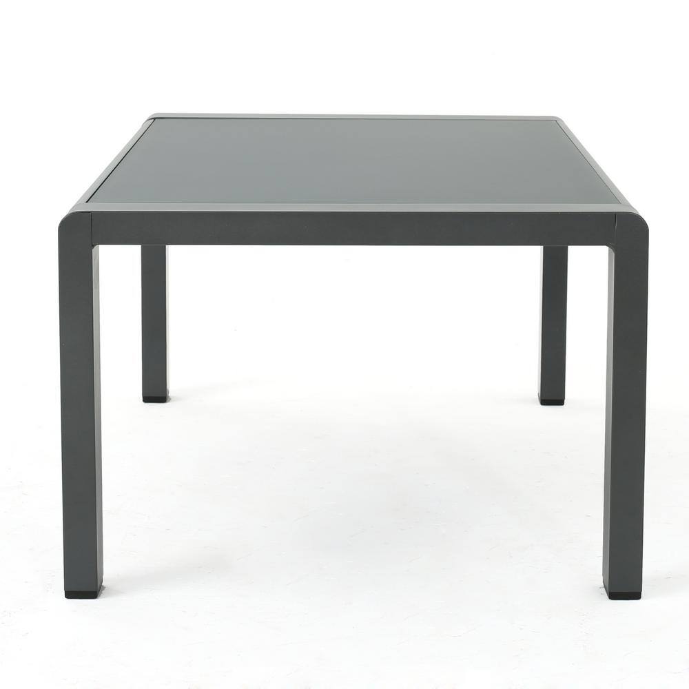 Cape Coral Grey Aluminum and Glass Outdoor Coffee Table
