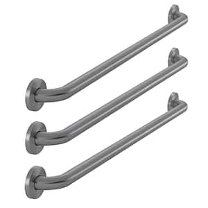 36 in. x 1-1/4 in. Concealed Screw ADA Compliant Grab Bar Combo in Brushed Stainless Steel (3-Pack)