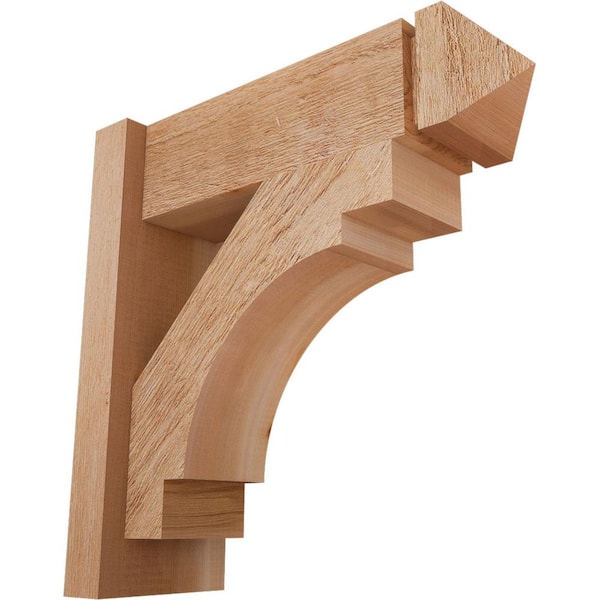 Ekena Millwork 6 in. x 18 in. x 18 in. Western Red Cedar Merced Arts and Crafts Rough Sawn Outlooker