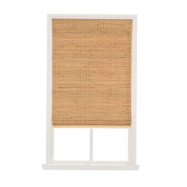 Hampton Wheat Straw Light Filtering Cordless Bamboo Roman Shade-50 in. W x 48 in. L