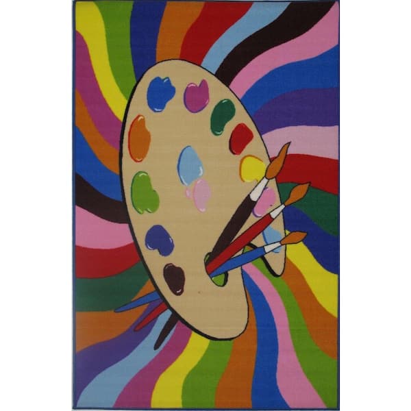 LA Rug Fun Time Painting Time Multi Colored 3 ft. x 5 ft. Area Rug