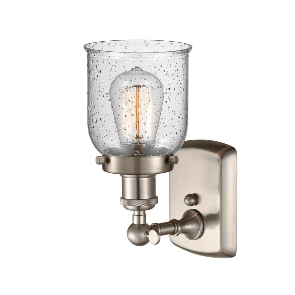 Bell 1-Light Brushed Satin Nickel Wall Sconce with Clear Glass Shade price history on PriceWatchPro