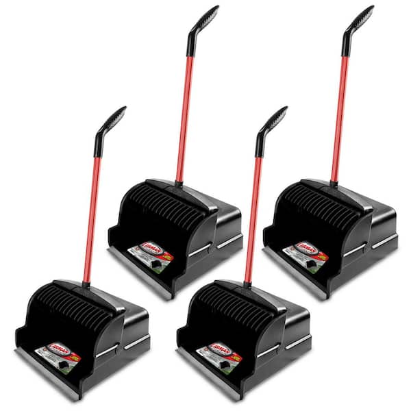 16 in. Large Scoop Upright Dustpan with Steel Handle (4-Pack)