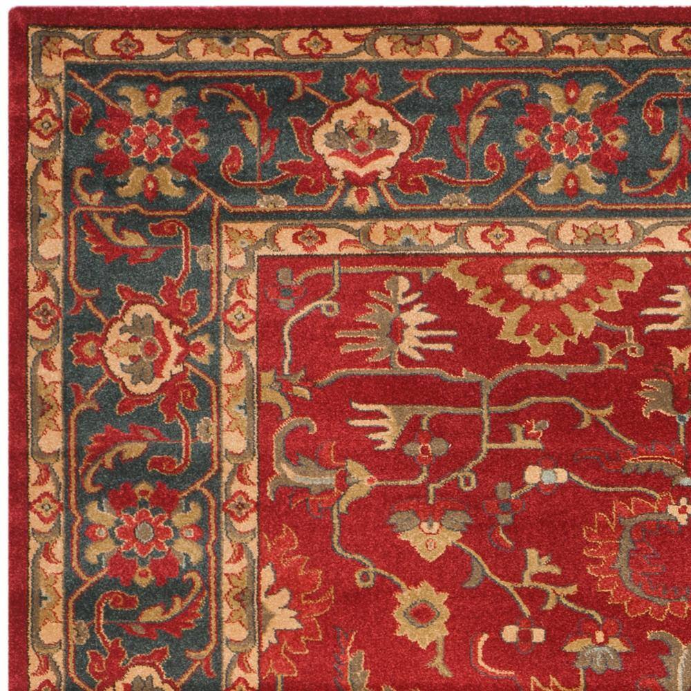 Red and Navy Traditional 8' x 11' Easy-Care Synthetic Rug